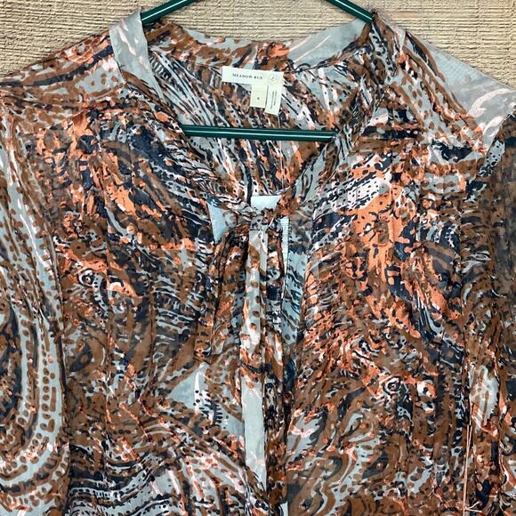 Anthropologie Meadow Rue Briarcliff Blouse Long Sleeve Button Front SZ Small NWT - Picture 2 of 11